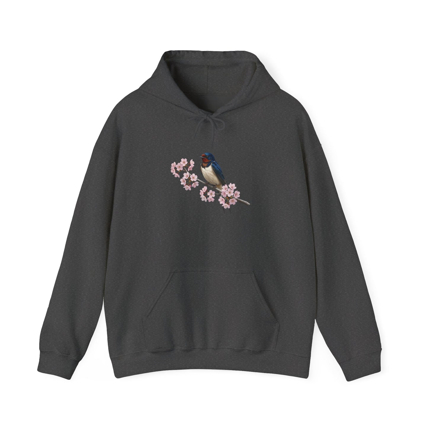 Barn Swallow on a Branch with Cherry Blossoms Hoodie Bird Lover & Bird Watcher | Unisex Sweater | Gift for Bird Lovers