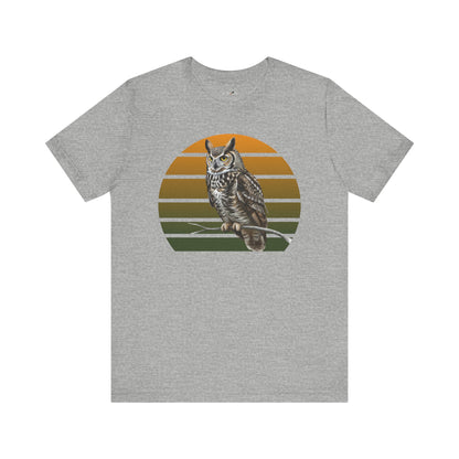 Great Horned Owl T-Shirt | Bird Lover & Birder Retail Fit Apparel | Unisex Wildlife Raptor Tee