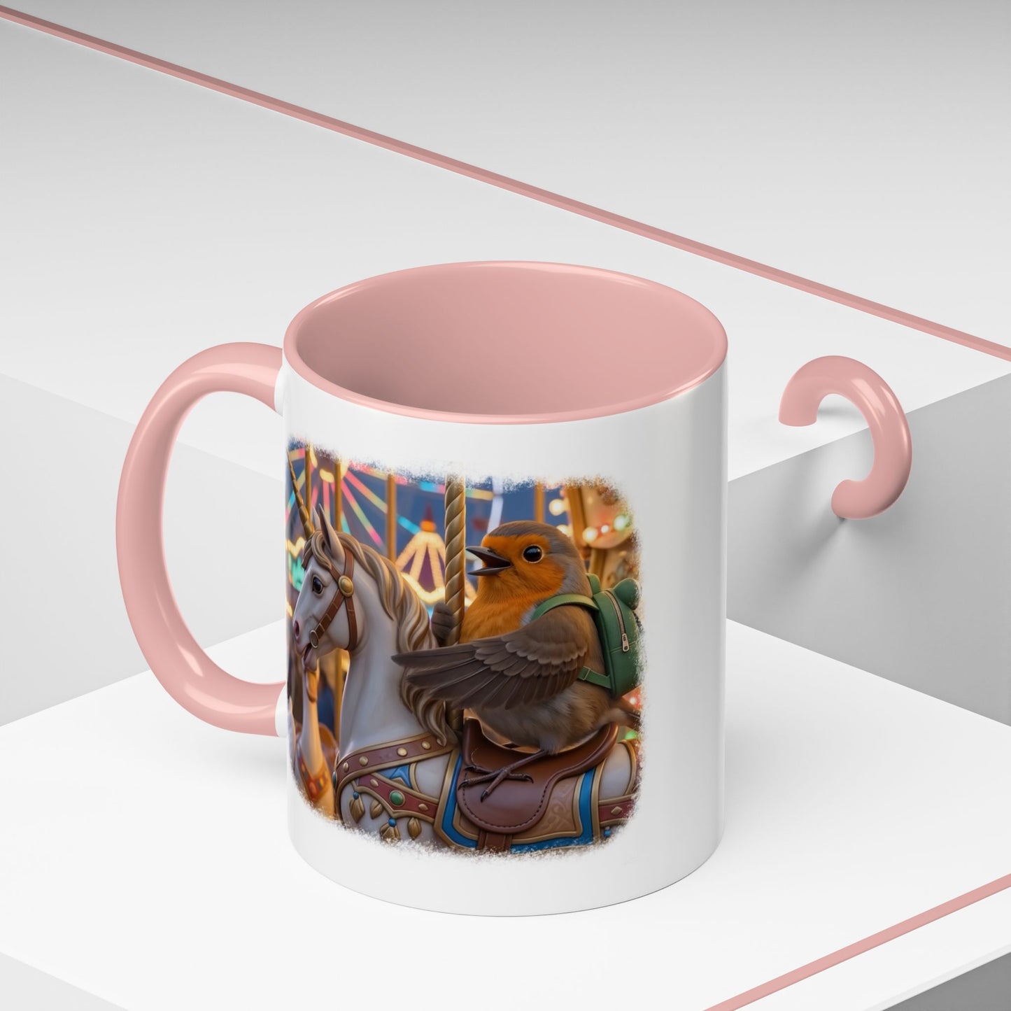 Robin Rosi Unicorn Carousel Premium Mug for Bird Lovers