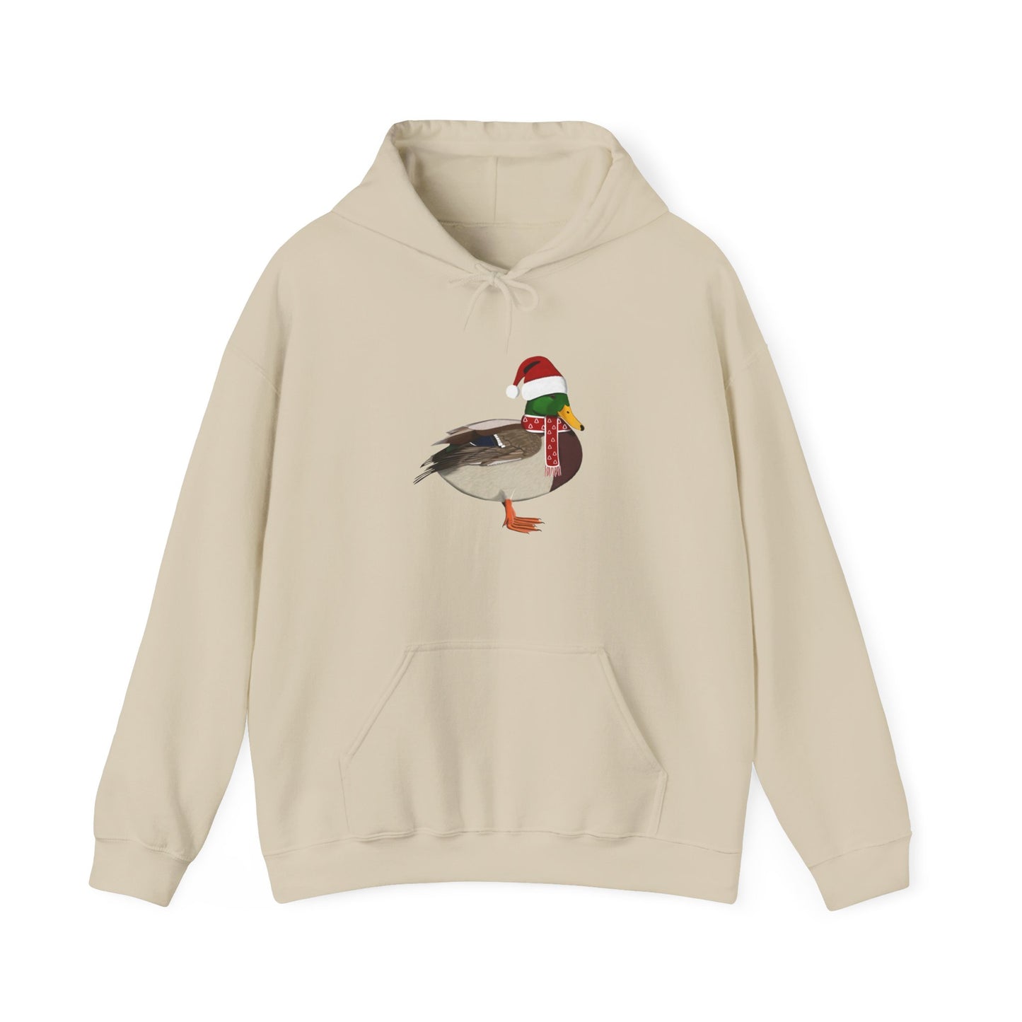 Mallard Christmas Bird with Santa Hat Birdwatcher Birdlover Hoodie