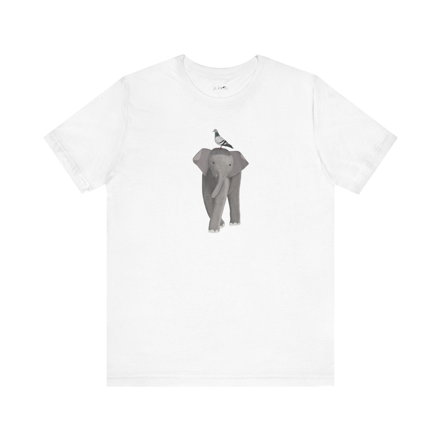 Elephant with Pigeon Bird Birding & Birdwatching T-Shirt