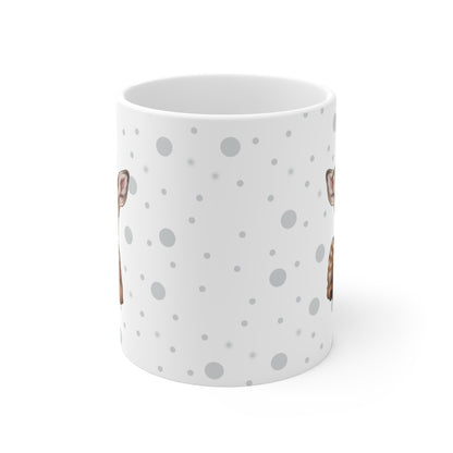 Cute Fawn Mug with Robin 11oz for Animal Lovers & Bird Watchers