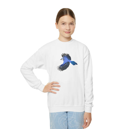 Blue Jay Bird Birding & Birdwatching Youth Crewneck Sweatshirt