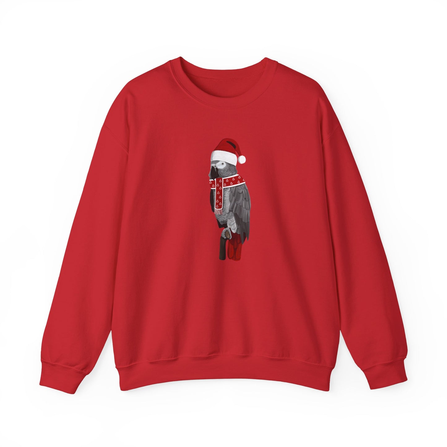 Grey Parrot with Christmas Hat Bird Birdwatcher Sweatshirt