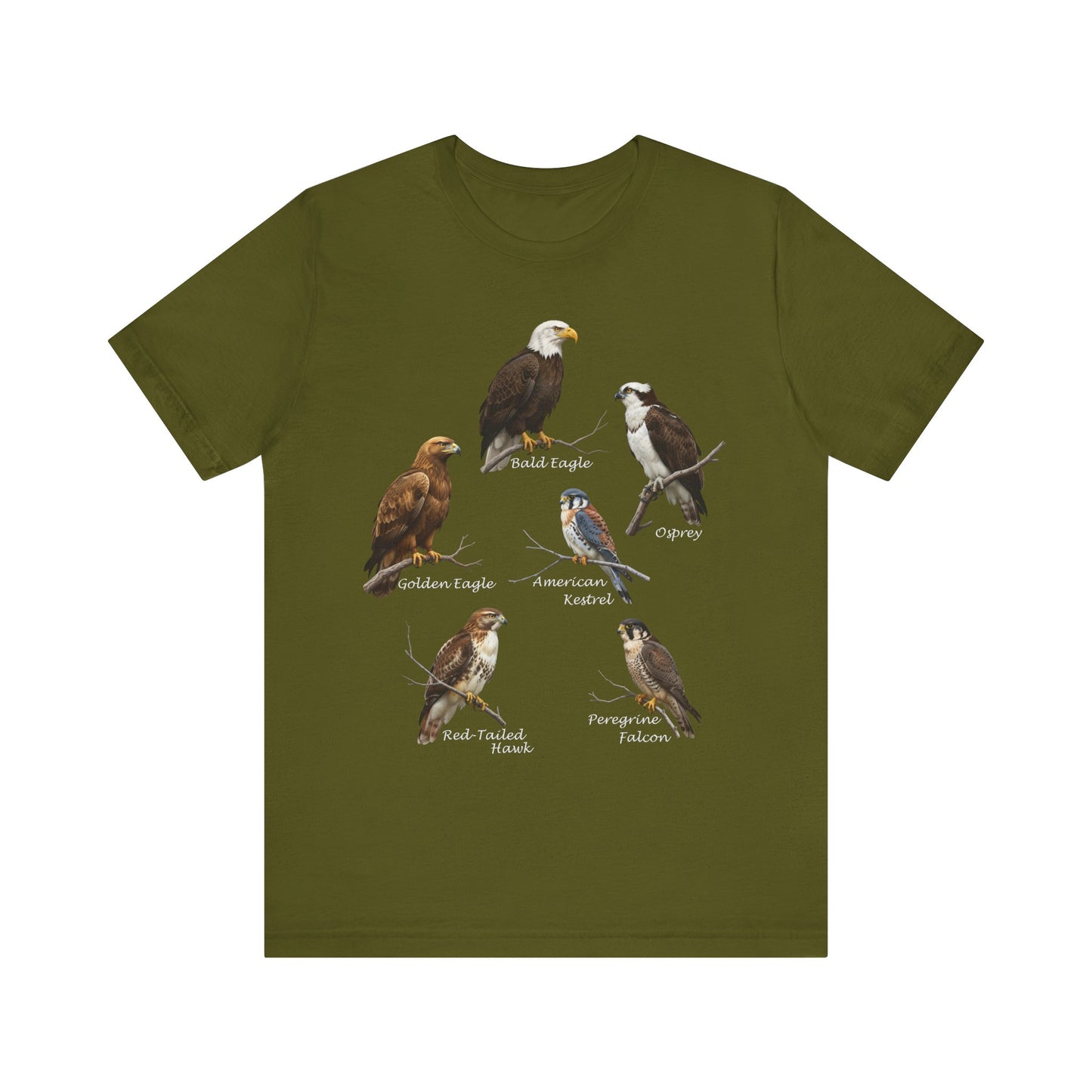 North American Raptors Shirt – Bald Eagle, Hawk, Osprey & Falcon Field Guide