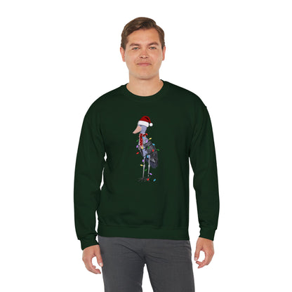 Shoebill with Fairy Lights Santa Claus Christmas Bird Sweatshirt