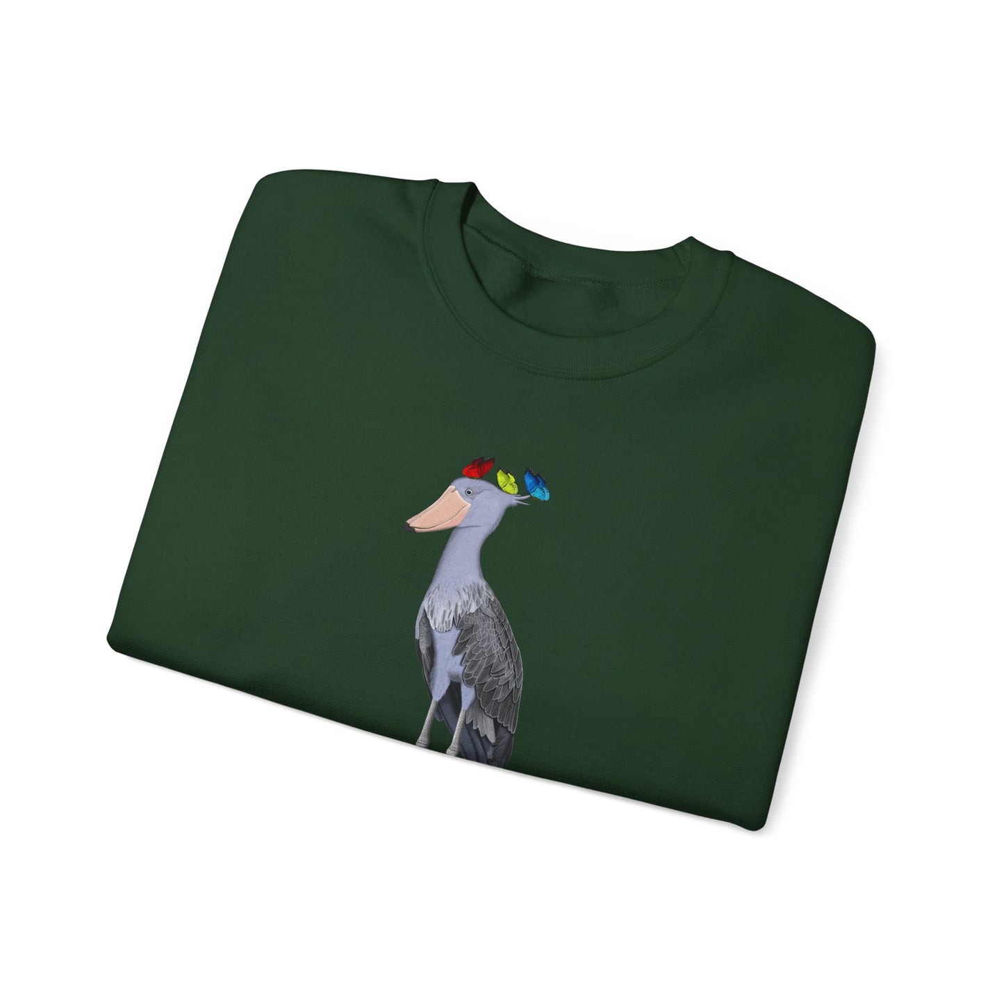 Shoebill with Butterflies Bird Birding & Birdwatching Sweatshirt