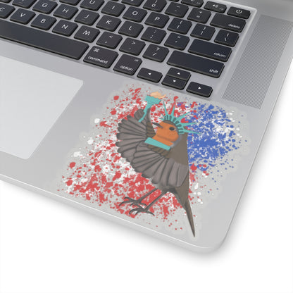Robin 4th of July Independence Day Statue of Liberty Bird Sticker