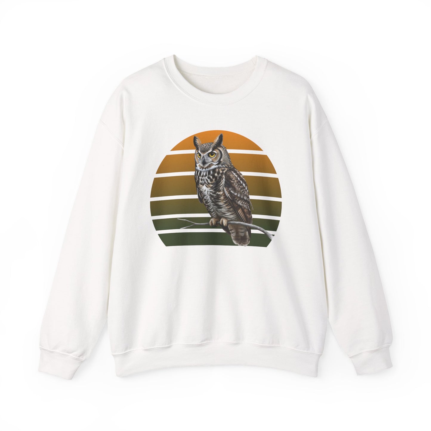 Great Horned Owl Sweatshirt | Unisex Bird of Prey Crewneck | Owl Lover & Birder Gift