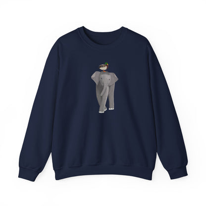 Elephant with Mallard Bird Birding & Birdwatching Sweatshirt