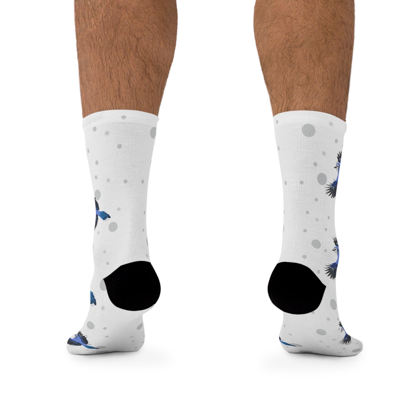 Blue Jay Socks White Bird Socks for Bird Lovers One Size