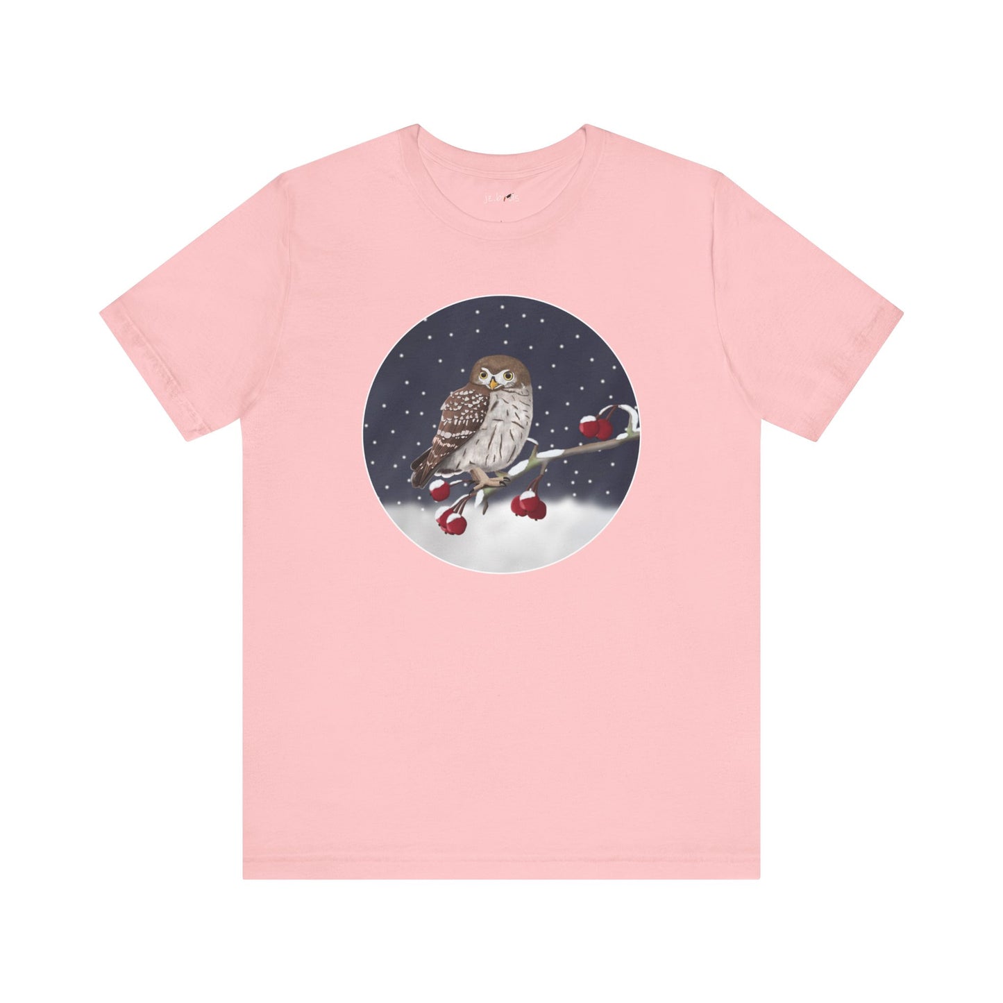 Owl on a Winter Branch Birdwatcher Christmas Bird T-Shirt