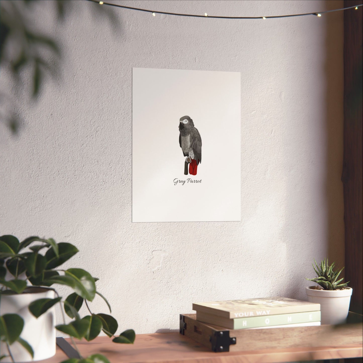 Grey Parrot Bird Birding Matte Poster