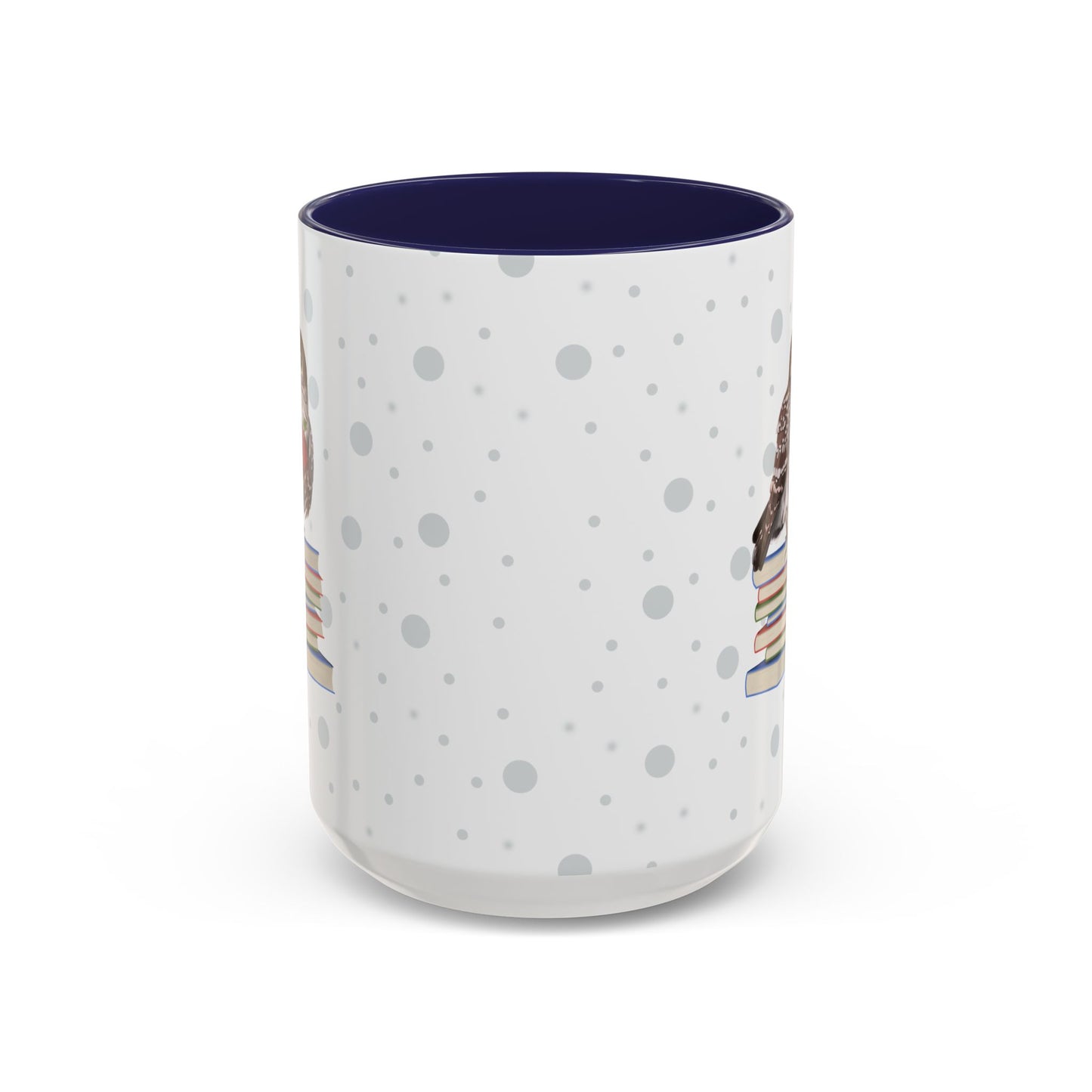 Cute Owl on Books Teacher Mug – Two-Tone Classroom Coffee Cup