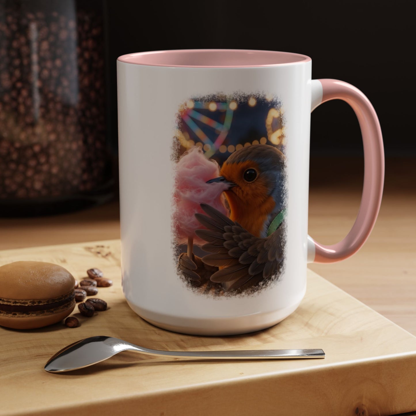 Robin Rosi Pink Cotton Candy Premium Mug for Bird Lovers