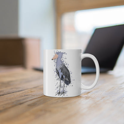 Shoebill Bird Ceramic Mug 11oz White - jz.birds