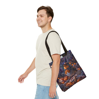 Robin Rosi Halloween Witch Tote Bag for Spooky Season and Bird Lovers