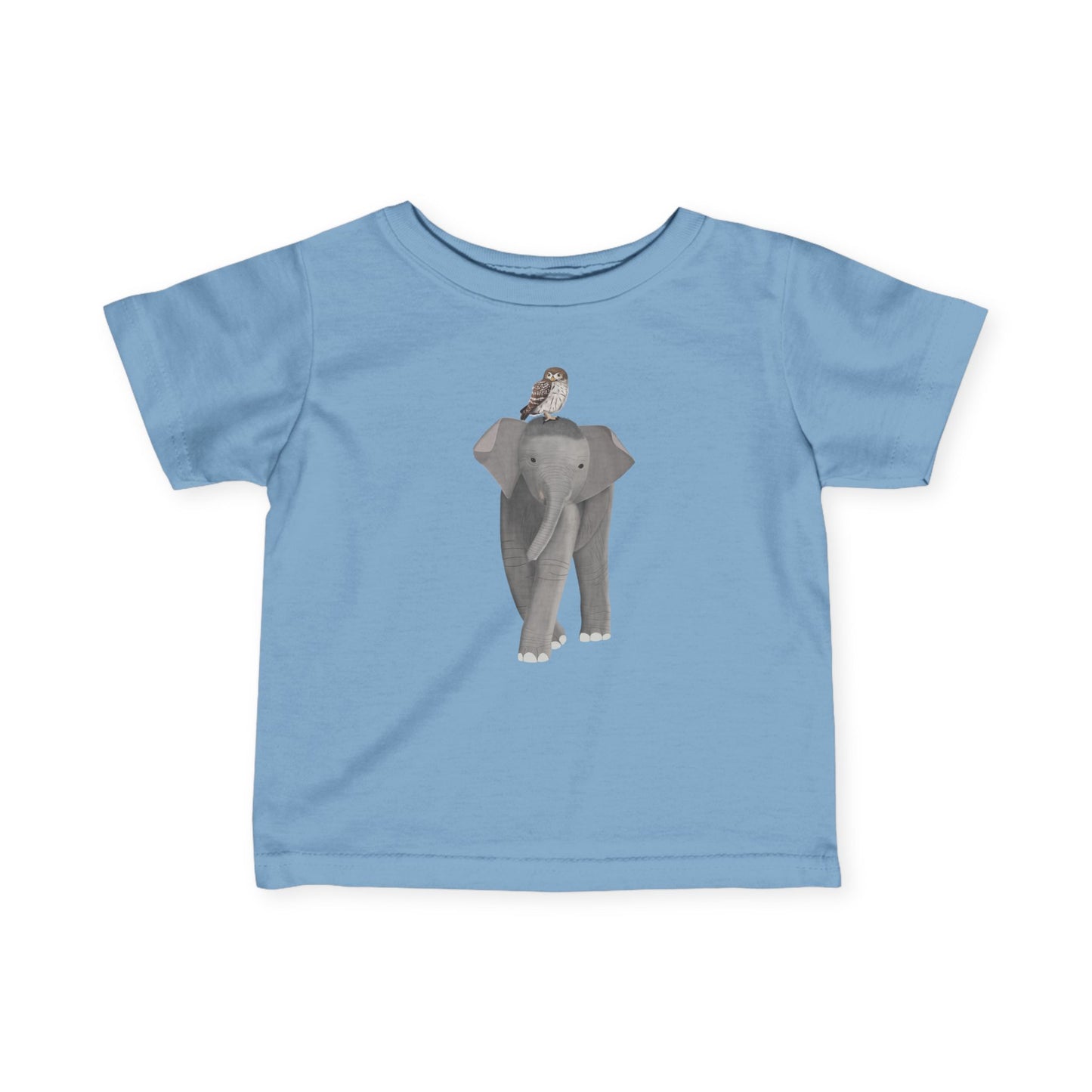 Elephant with Little Owl Bird Baby & Toddler T-Shirt