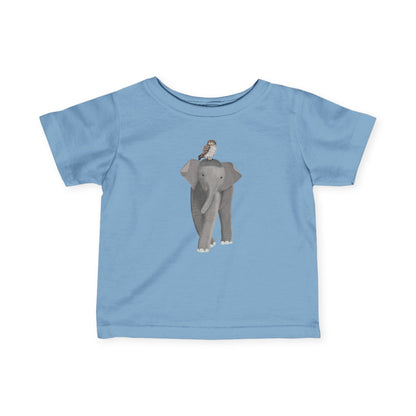 Elephant with Little Owl Bird Baby & Toddler T-Shirt