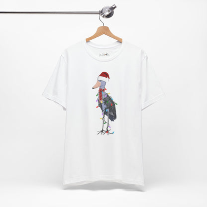 Shoebill with Fairy Lights Christmas Bird T-Shirt