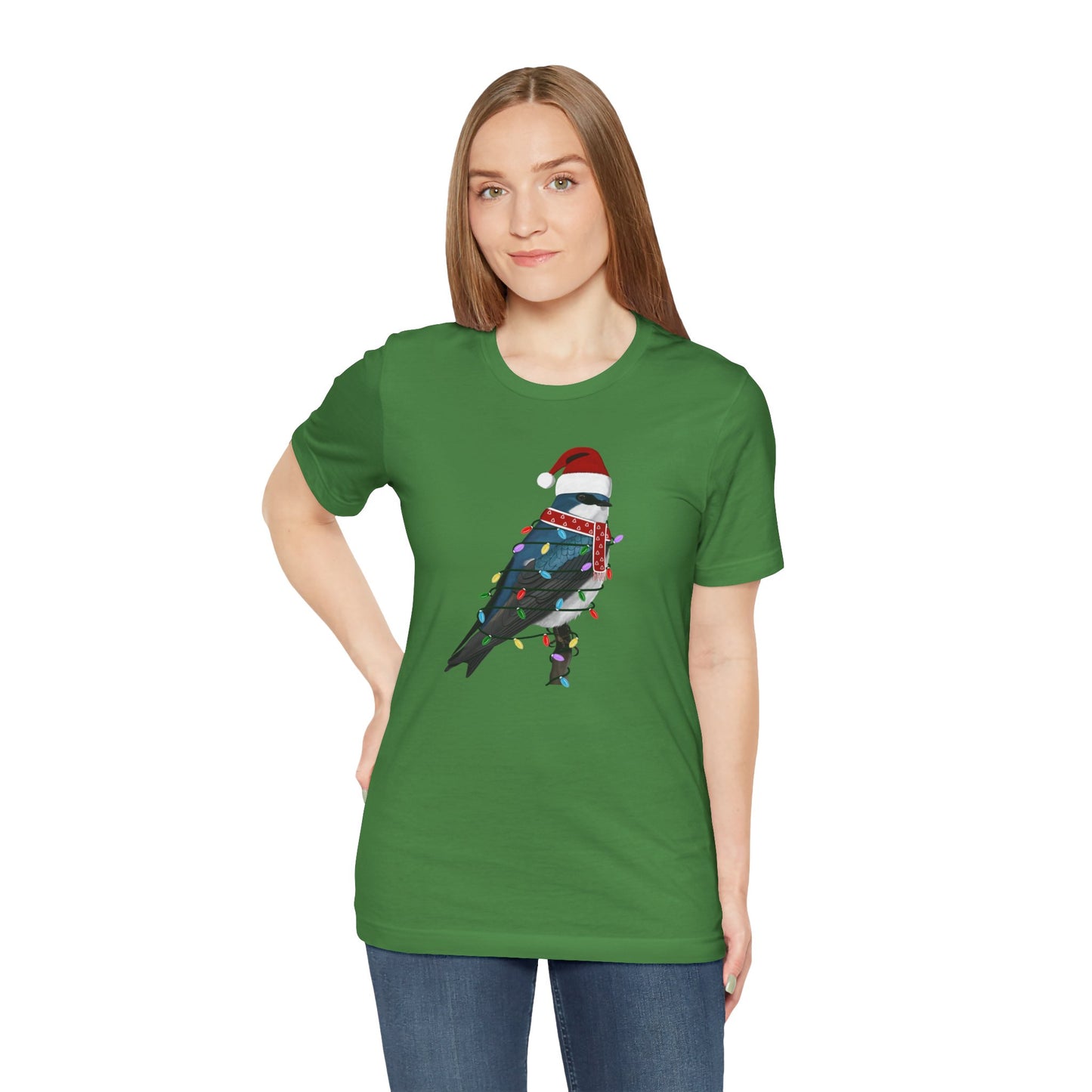 Tree Swallow with Fairy Lights Christmas Bird T-Shirt