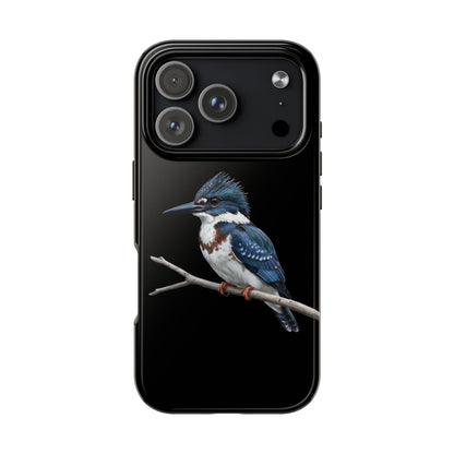 Belted Kingfisher iPhone Case – Premium Tough Phone Cover Black