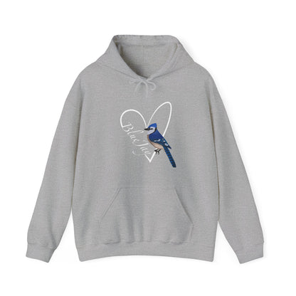 Blue Jay Heart Bird Birdwatching Birdlover Hoodie