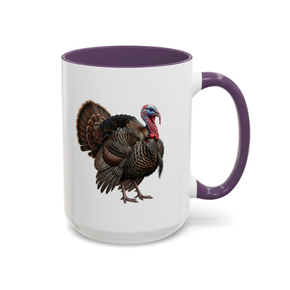 Thanksgiving Turkey Two-Tone Mug | Wild Turkey Bird Art Coffee Cup | Fall Gift