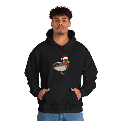 Mallard Christmas Bird with Santa Hat Birdwatcher Birdlover Hoodie