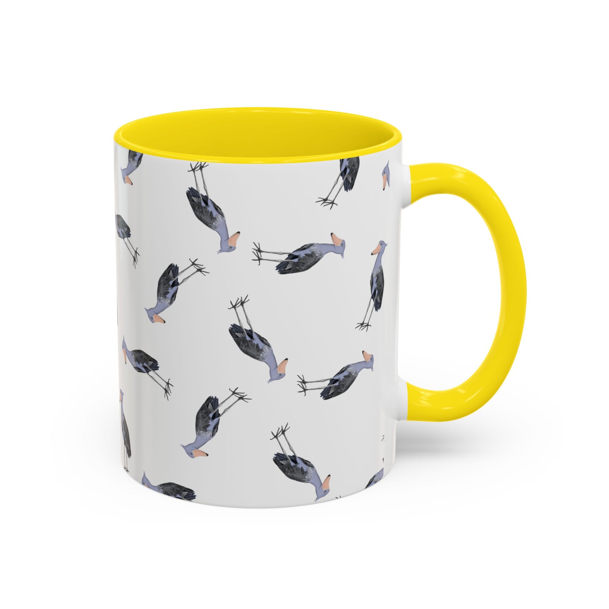 Schuhschnabel Tasse mit Streumuster | Vogelmotiv Kaffeebecher für Vogelbeobachter & Naturfreunde – Accent Coffee Mug,