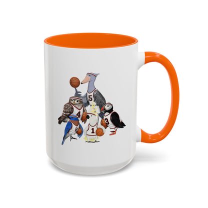 Funny Basketball Ceramic Bird Coffee Mug – Custom Gift for Bird Watchers