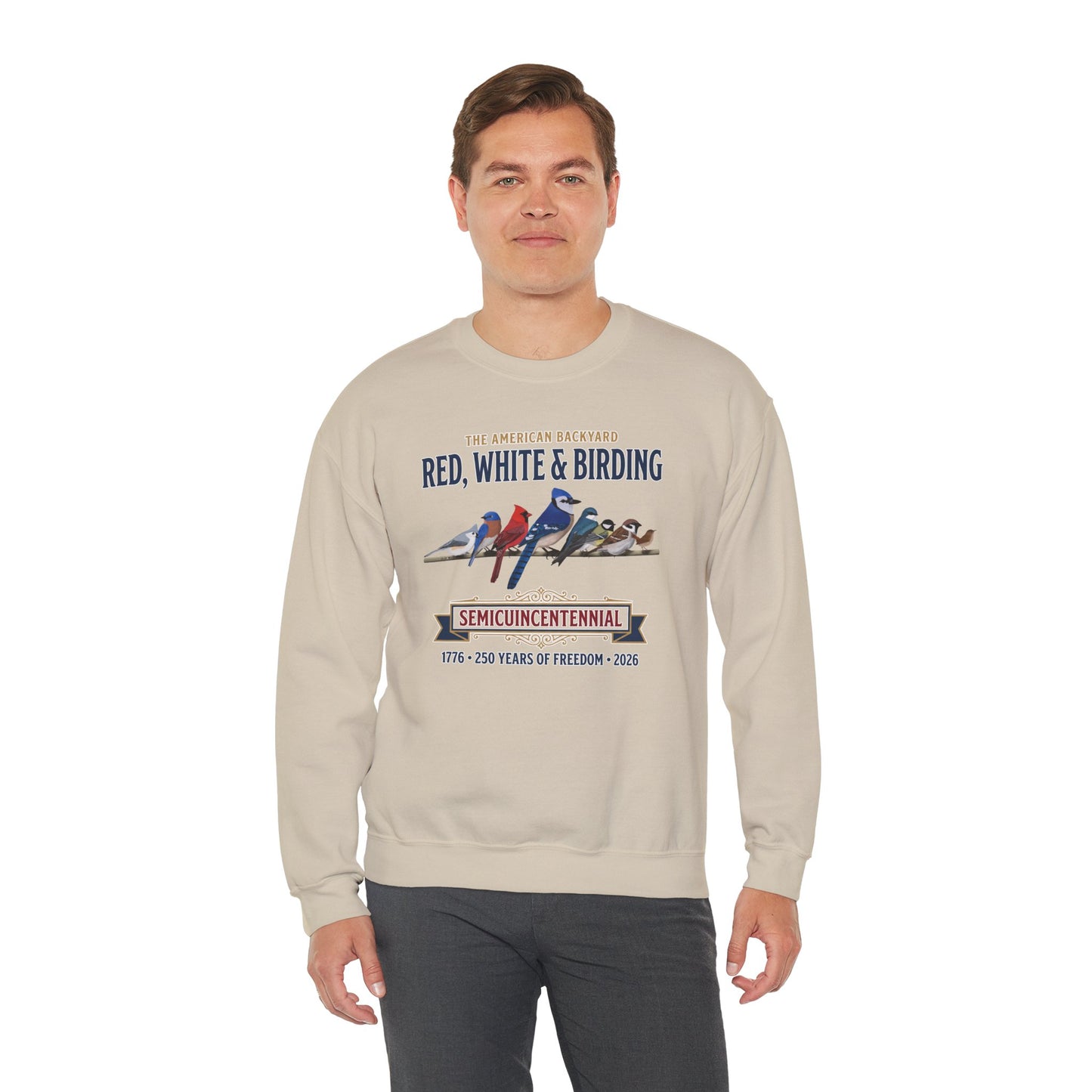 Red, White & Birding Vintage Sweatshirt | US 250th Anniversary Crewneck
