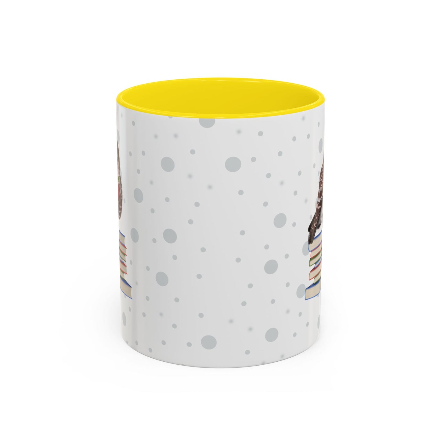 Cute Owl on Books Teacher Mug – Two-Tone Classroom Coffee Cup