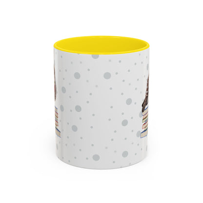 Cute Owl on Books Teacher Mug – Two-Tone Classroom Coffee Cup