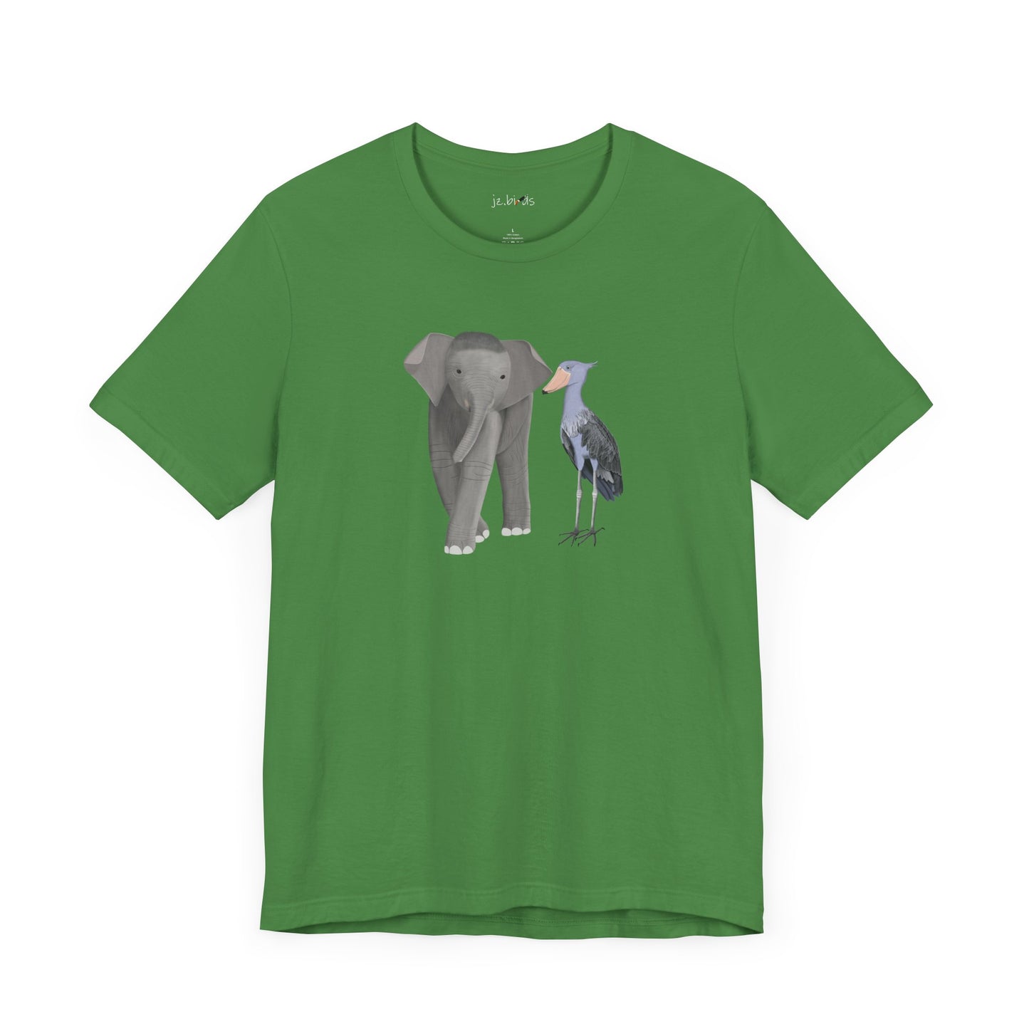 Elephant with Shoebill Bird Birding & Birdwatching T-Shirt