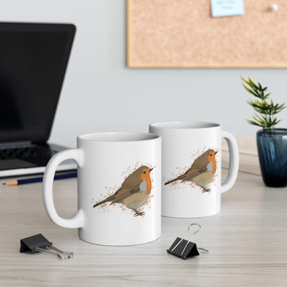 Robin Bird Ceramic Mug 11oz White - jz.birds