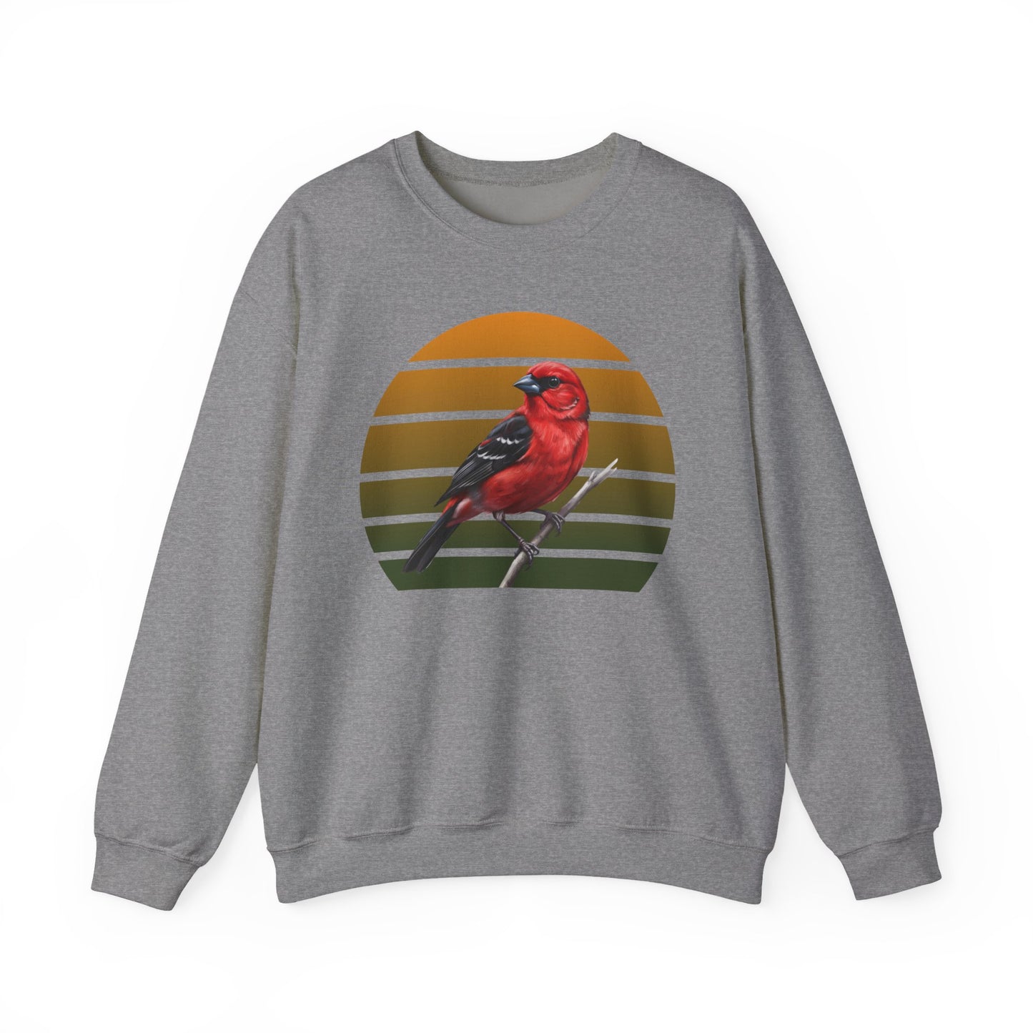 Scarlet Tanager Sweatshirt | Bird Watcher Crewneck | Unisex Songbird Gift for Bird Lovers