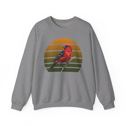 Scarlet Tanager Sweatshirt | Bird Watcher Crewneck | Unisex Songbird Gift for Bird Lovers