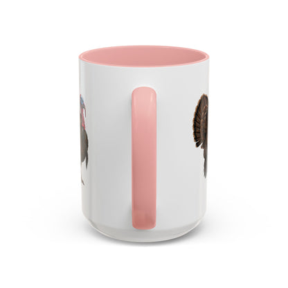Thanksgiving Turkey Two-Tone Mug | Wild Turkey Bird Art Coffee Cup | Fall Gift