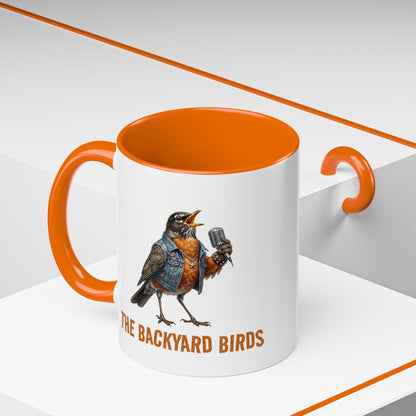 Rowdy Robin Coffee Mug – Funny American Robin Bird Gift – Lead Singer & Vocalist Cup – Music Lover & Birdwatcher Present