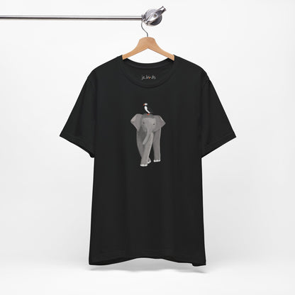 Elephant with Puffin Bird Birding & Birdwatching T-Shirt