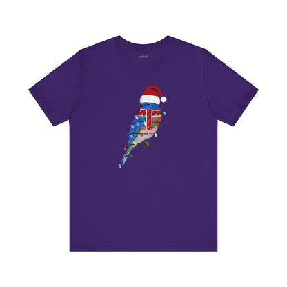 Bluebird with Fairy Lights Christmas Bird T-Shirt