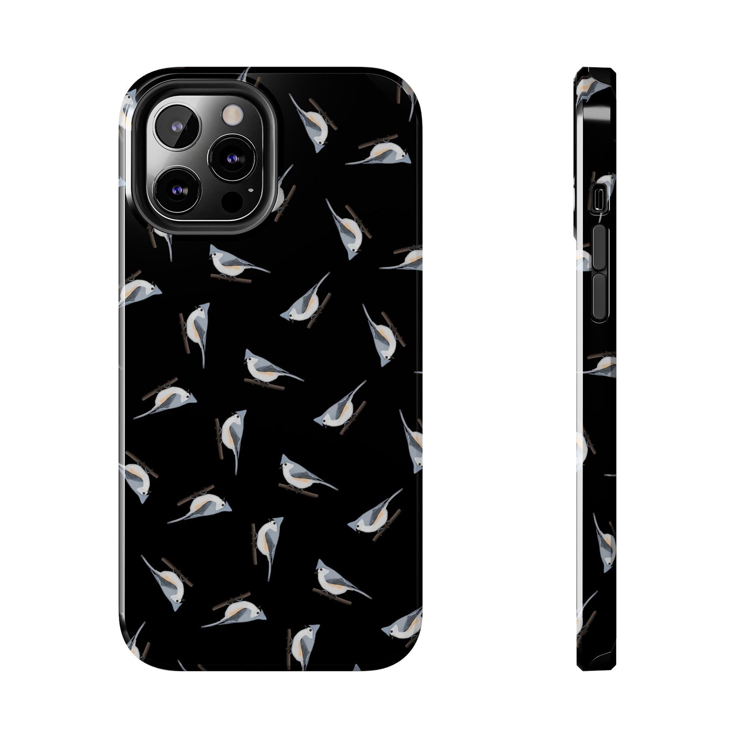 Tufted Titmouse Phone Case – iPhone Black – Premium Tough Cover for Bird Lovers