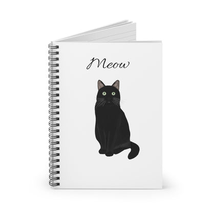 Black Cat Lover Spiral Notebook Ruled Line 6" x 8"