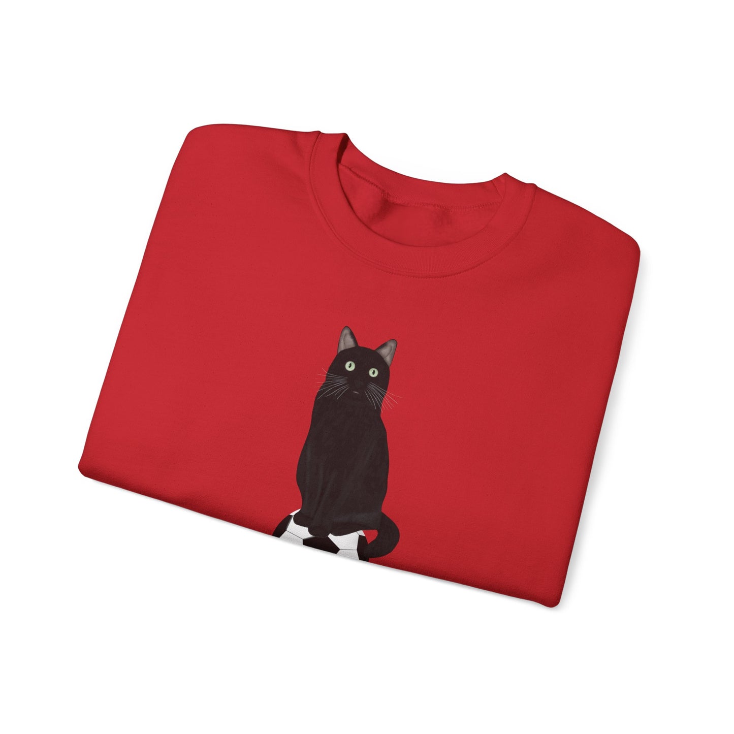 Black Cat with Soccer Cat Lover Sweatshirt