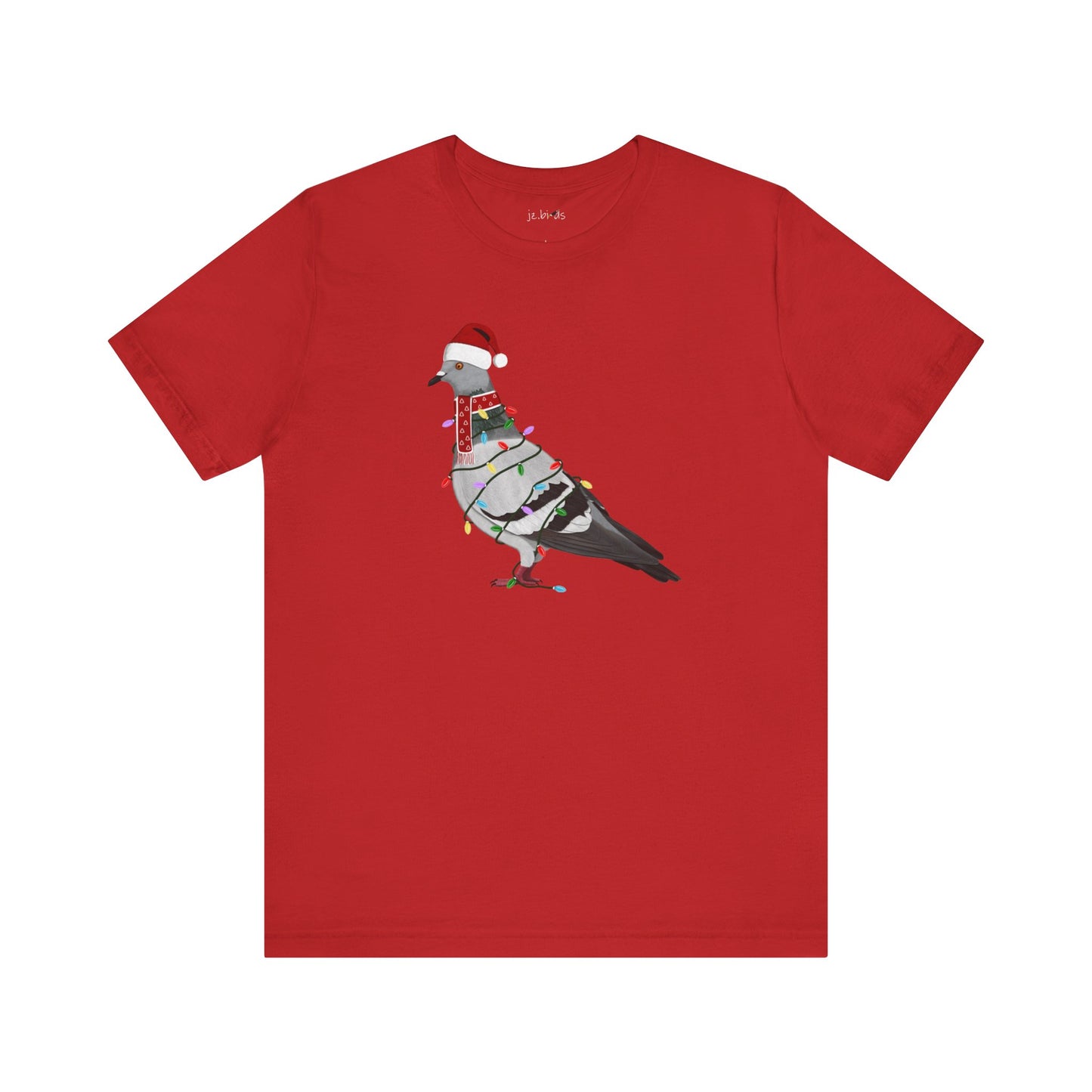 Pigeon with Fairy Lights Christmas Bird T-Shirt