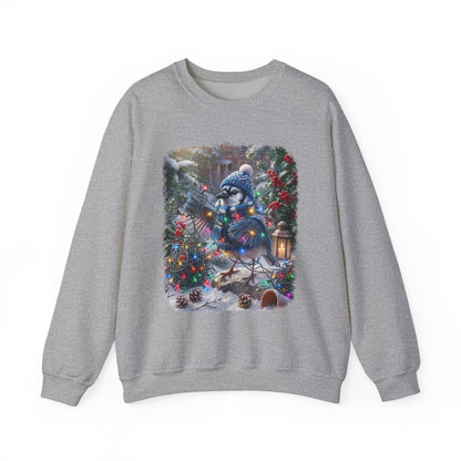 Blue Jay Christmas Sweatshirt – Tangled Lights Winter Crewneck