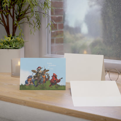 The Backyard Birds Birthday Card – Premium Matte Happy Bird Greeting Cards – –