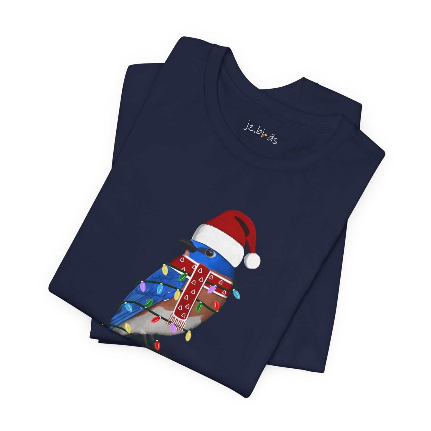 Bluebird with Fairy Lights Christmas Bird T-Shirt