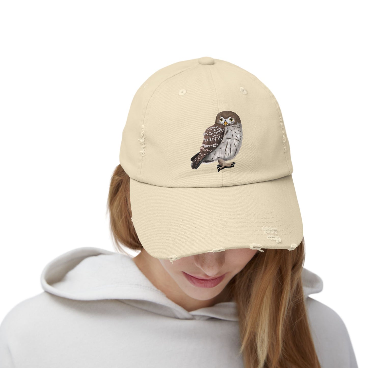 Owl Bird Art Distressed Cap